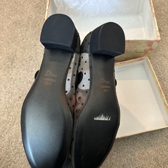 AUTHENTIC Dior Black Mary Jane Heels with Polka Dot Design - Picture 5 of 6